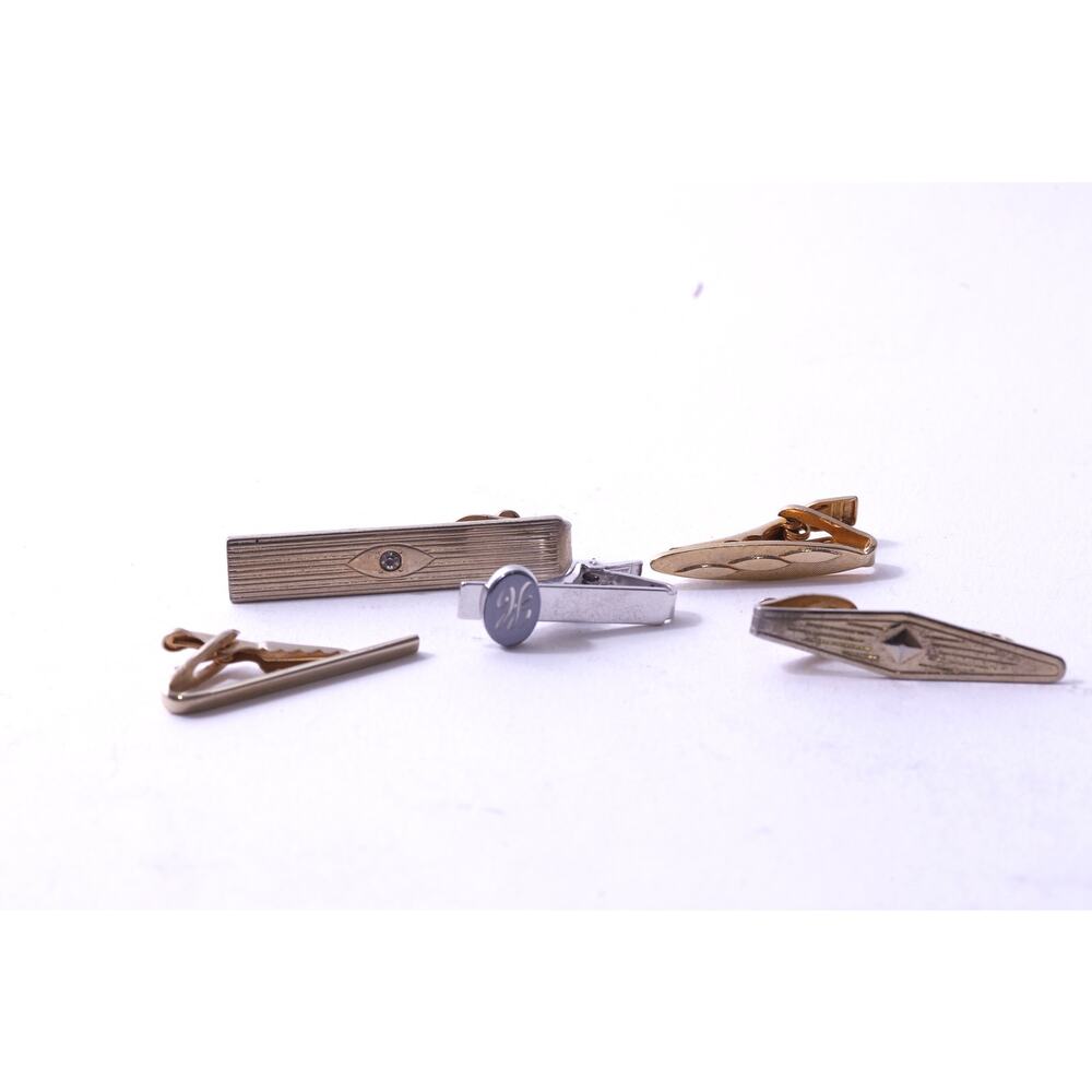 Vintage, Tie Clip, Lot, Golden and Silver Tone, Suit Accessory, ~ 260122-WH 916